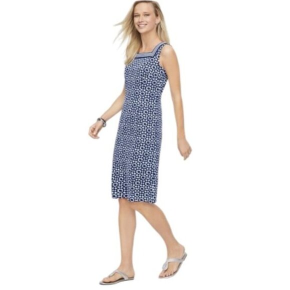Talbots Petite Geometric Print Sleeveless Jersey Dress – MP - Picture 3 of 8